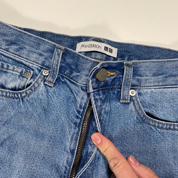 J.W.Anderson x Uniqlo Slim Straight Anchor logo jeans mens size 28x29 - Picture 3 of 7